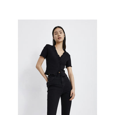 Blusa Suelta de Encaje para Mujer - Manga Corta Ligera y Fresca - Image 6