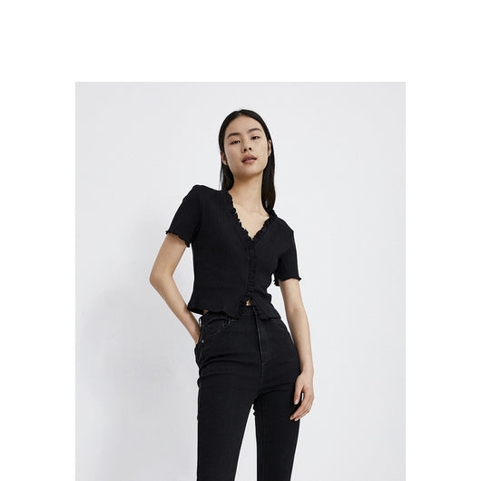 Blusa Suelta de Encaje para Mujer - Manga Corta Ligera y Fresca - Image 6