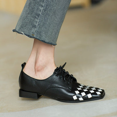 Zapatos Retro Británicos para Mujer con Tacón Cuadrado y Punta Cuadrada - Image 10
