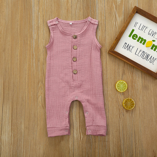 Enterizo de Algodón y Lino para Bebé - Romper Multicolor con Botones para Verano - Image 12