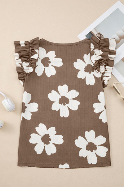 Blusa Floral Fruncida de Manga Corta Estilo Europeo y Americano - Image 17