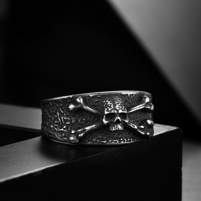 Anillo Calavera Punk Acero Titanio Estilo Retro para Hombre - Image 3