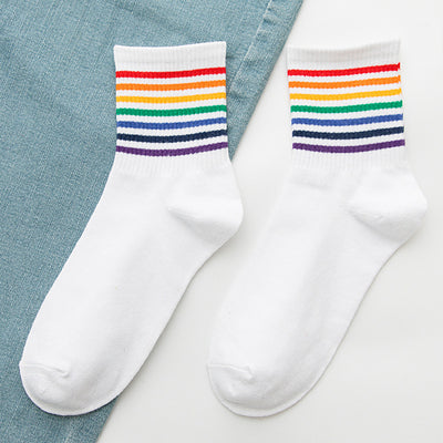 Calcetines Arcoíris de Algodón para Mujer - Tubo Alto - Image 12