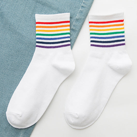 Calcetines Arcoíris de Algodón para Mujer - Tubo Alto - Image 12