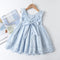 Vestido Infantil Estilo Vaquero con Chaleco de Encaje Bordado
