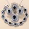 Conjunto de 4 Piezas: Anillo, Pulsera, Collar y Aretes de Granate con Circonia Cúbica