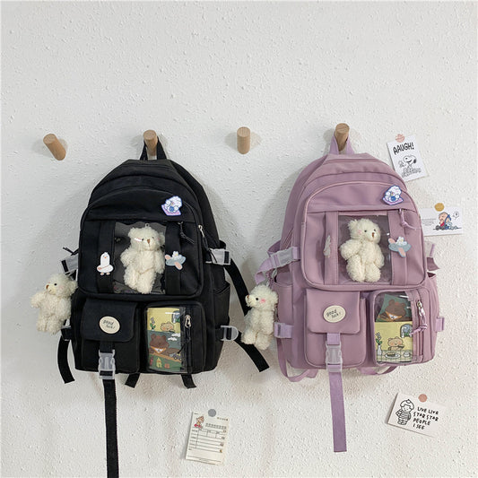 Mochila Escolar de Gran Capacidad con Diseño Coreano para Niñas
