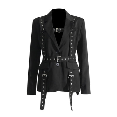 Blazer Ejecutivo con Cintura Ajustable y Detalles Remachados - Image 9