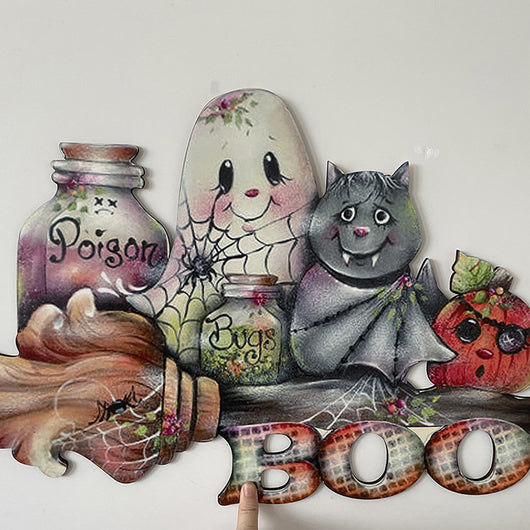 Decoración de Calabaza de Madera para Halloween y Navidad - Image 9