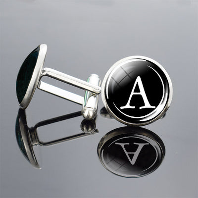 Gemelos de Letras Inglesas en Metal Precioso con Brillo Diamante - Image 4