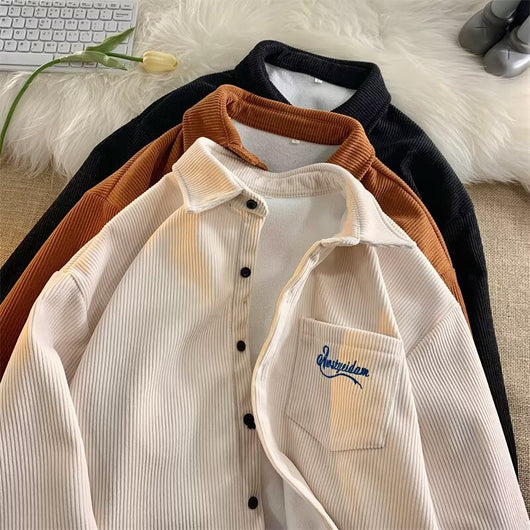 Chaqueta Camisa Retro de Pana para Hombre - Image 12