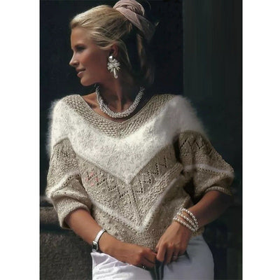 Suéter Casual para Mujer con Cuello en V y Detalles de Rayas - Image 5