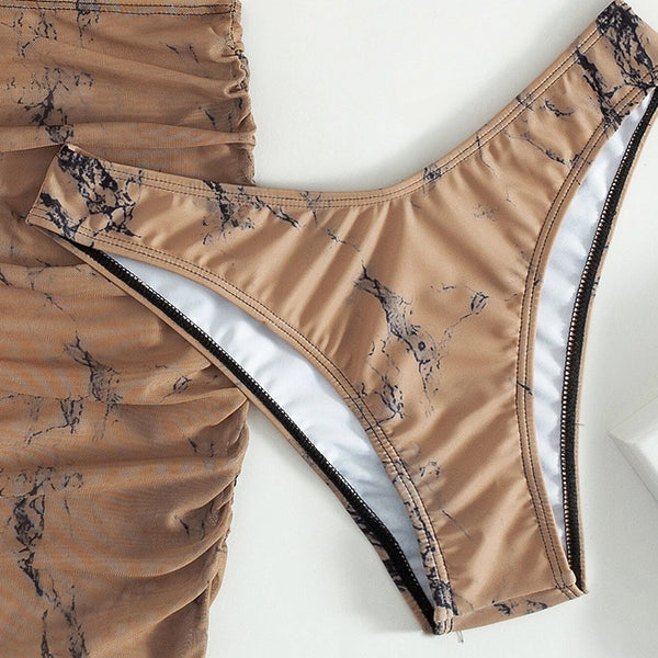 Traje de Baño Bikini Dividido de Tres Piezas