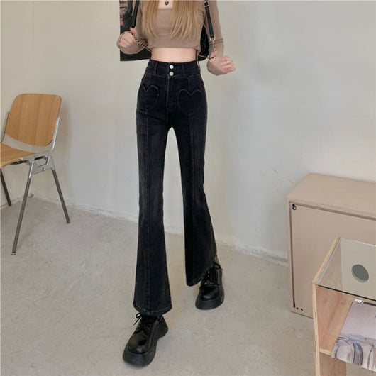 Pantalones Slim Microacampanados de Cintura Alta Hot Girl Love - Image 3