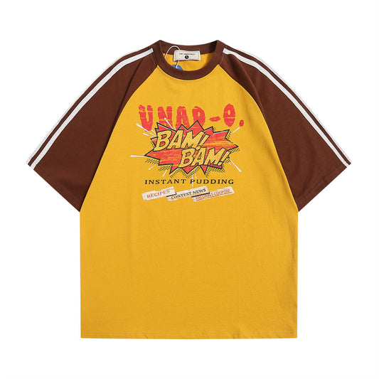 Playera Raglan Hombre Contraste de Colores Patchwork