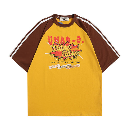 Playera Raglan Hombre Contraste de Colores Patchwork