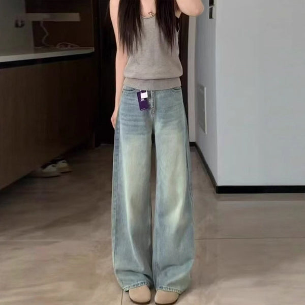 Jeans Acampanados de Pierna Ancha Azul Claro para Mujer - Estilo Primavera