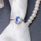 Natural Azul Moonstone Ring 925 Plateado Inlaid Live Mouth Plateado Adjustable opening