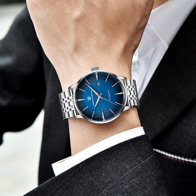 Reloj Mecánico para Hombre Resistente al Agua con Correa de Acero