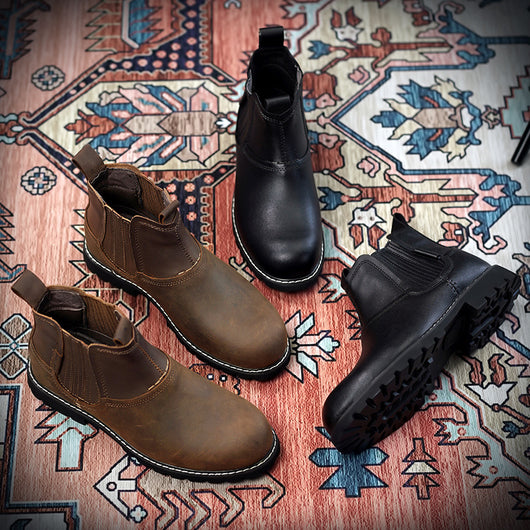Botas de Cuero para Hombre con Punta Redonda - Calzado de Senderismo Resistente - Image 8