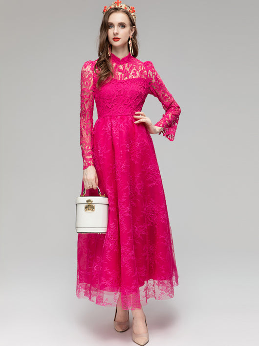 Vestido Largo Rose Red para Mujer - Elegancia Sofisticada - Image 13