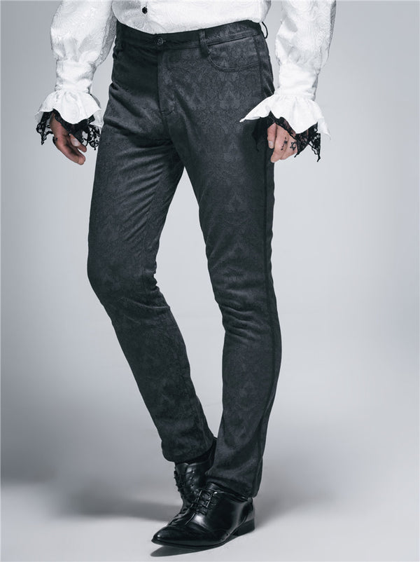 Pantalones Casuales Góticos de Cintura Recta para Hombre