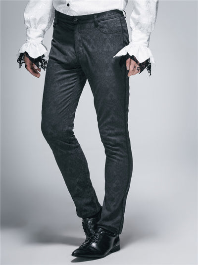 Pantalones Casuales Góticos de Cintura Recta para Hombre - Image 2