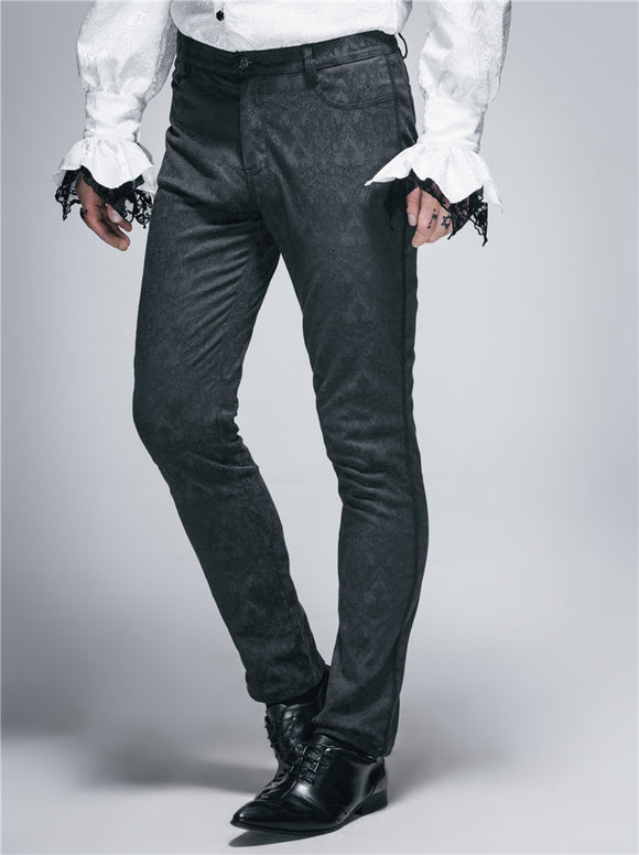 Pantalones Casuales Góticos de Cintura Recta para Hombre