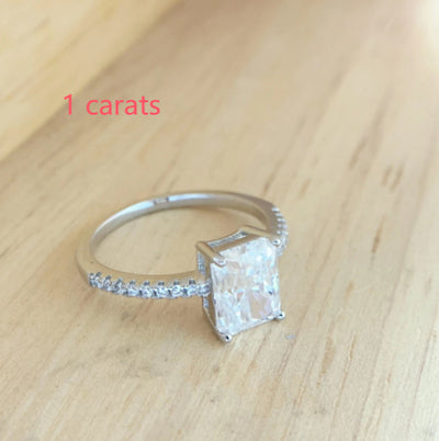 Anillo de Plata 925 con Moissanita Rectangular de 2 Quilates - Image 6