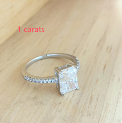 Anillo de Plata 925 con Moissanita Rectangular de 2 Quilates - Image 6