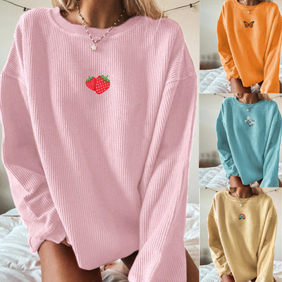 Suéter de Cuello Redondo con Rayas Estampadas para Mujer - Image 11