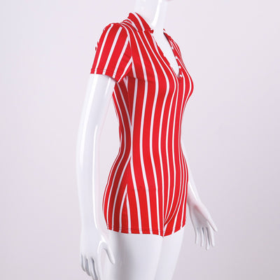 Jumpsuit de Yoga Rayas Manga Corta - Image 29
