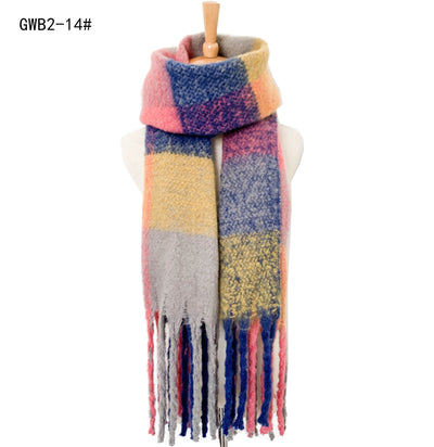 Bufanda Gruesa a Rayas con Borlas para Mujer - Image 5