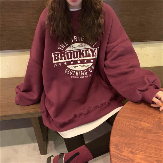 Chamarra Sudadera Mujer Estilo Harajuku Otoño Suelta Sin Capucha - Image 13