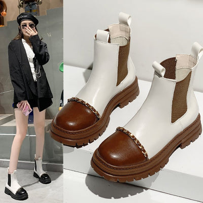 Botas de Mujer con Cadena de Hierro Estilo British Wind and Smoke - Image 10