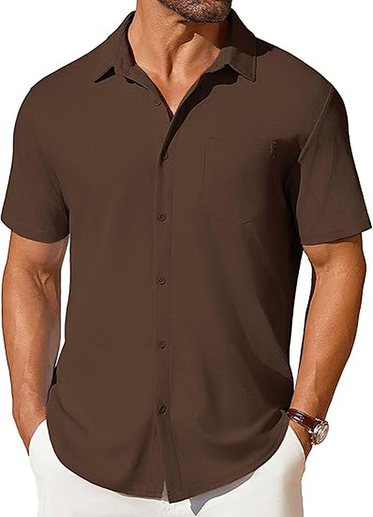 Camisa Casual de Manga Corta Resistente a Arrugas para Hombre - Image 5