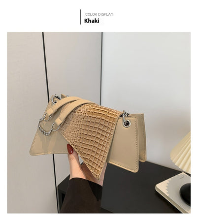 Cartera Cuadrada de Cuero Brillante con Patrón de Piedra para Mujer - Image 23