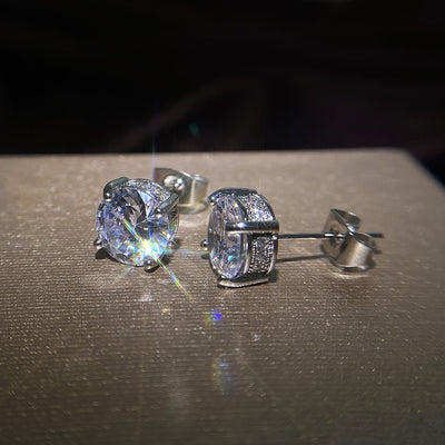 Aretes de Circonita Redonda para Mujer - Elegancia Clásica - Image 3