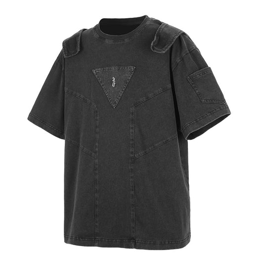 Camiseta Suelta de Pareja con Parches Desgastados - Cuello Redondo Casual - Image 9