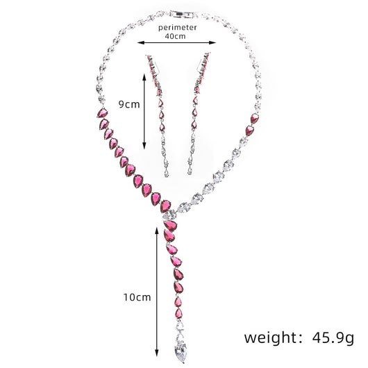 Conjunto de Collar y Aretes con Corazón de Gota - Diseño Bicolor - Image 7