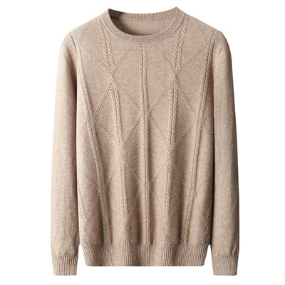 Suéter de Cashmira Trenzado con Cuello Redondo para Hombre - Colección Otoño Invierno - Image 2