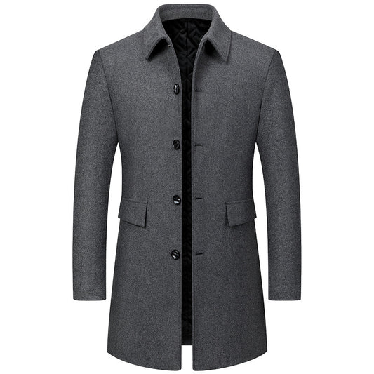 Abrigo de Lana Premium para Hombre Maduro - Estilo Solapa Clásica - Image 2