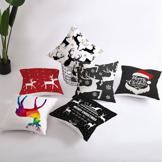 Funda de Cojín de Santa Claus para Decoración Suave del Hogar