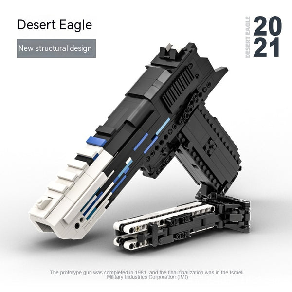 Pistola Águila del Desierto de Madera - Juguete Armable con Tecnología