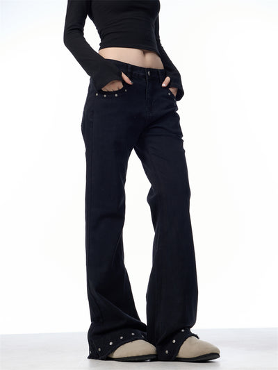 Pantalones Skinny Retro Talle Alto Elásticos con Bota Acampanada para Mujer - Image 15