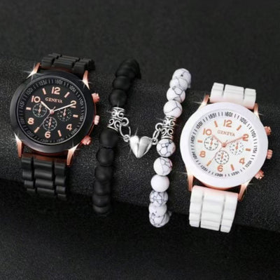 Set de 2 Relojes de Pareja Clásicos y Elegantes