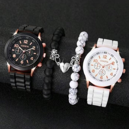 Set de 2 Relojes de Pareja Clásicos y Elegantes