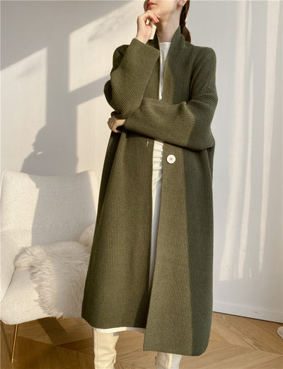 Cardigan Tipo Temperamento Largo Mujer Otoño Invierno - Image 19