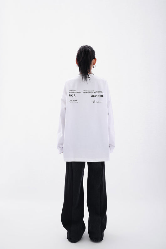 Camiseta Holgada de Algodón con Letras para Mujer - Image 20