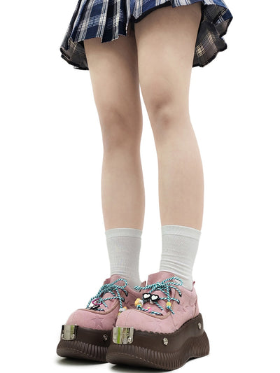 Zapatos Plataforma Dopamine Verano de Cuero con Cordones - Image 15